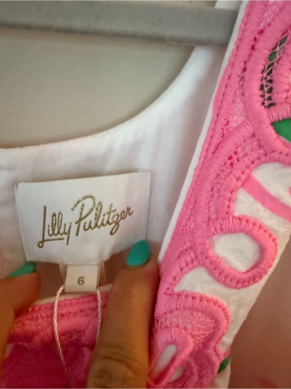 Lilly Pulitzer Marleigh Maxi Shift Dress Size 6 Pink Pineapple Lace Resort - Picture 14 of 14